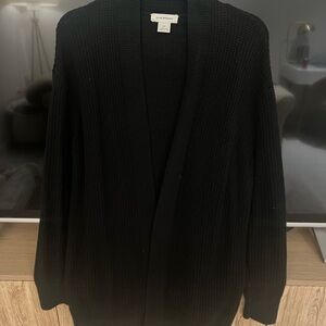 Club Monaco Black Cardigan Sweater with Ribbed Cuffs